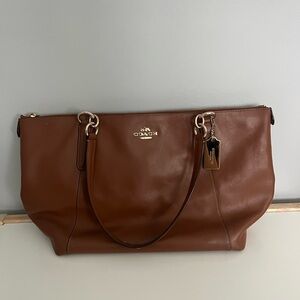 Coach Ava Ring Brown Leather Tote Bag
